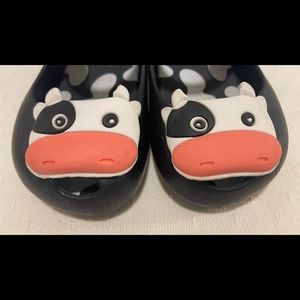 Mini Melissa Girls Black Cow Mary Jane Shoes size 6 Made in Brazil